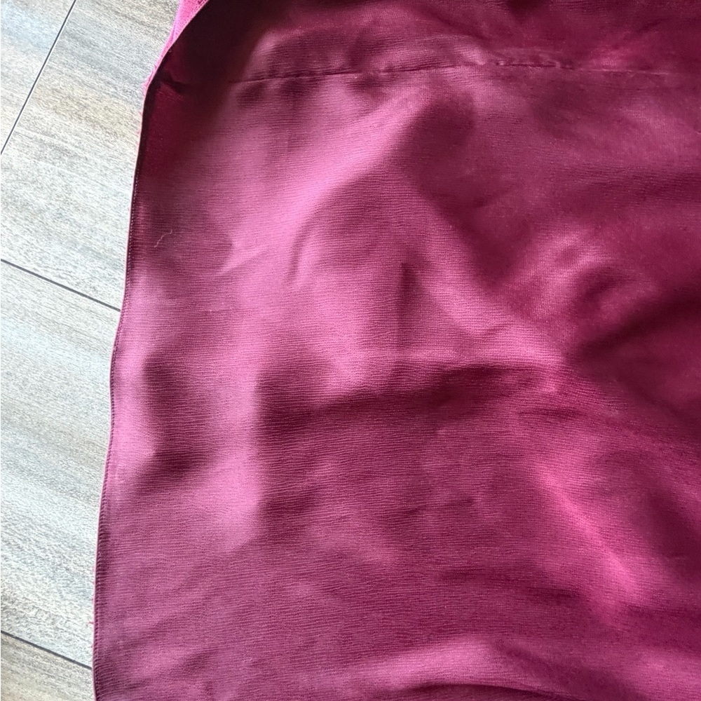 One-Shoulder Burgundy Maxi Dress with Long Sleeve - Picture 10 of 16